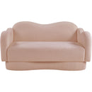 Meridian Bloom Pink Teddy Fabric Loveseat IMAGE 3