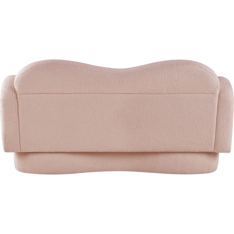 Meridian Bloom Pink Teddy Fabric Loveseat IMAGE 5