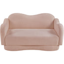Meridian Bloom Pink Teddy Fabric Loveseat IMAGE 6