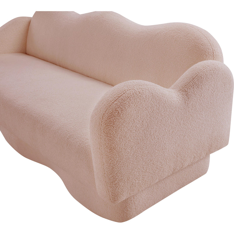 Meridian Bloom Pink Teddy Fabric Sofa IMAGE 10
