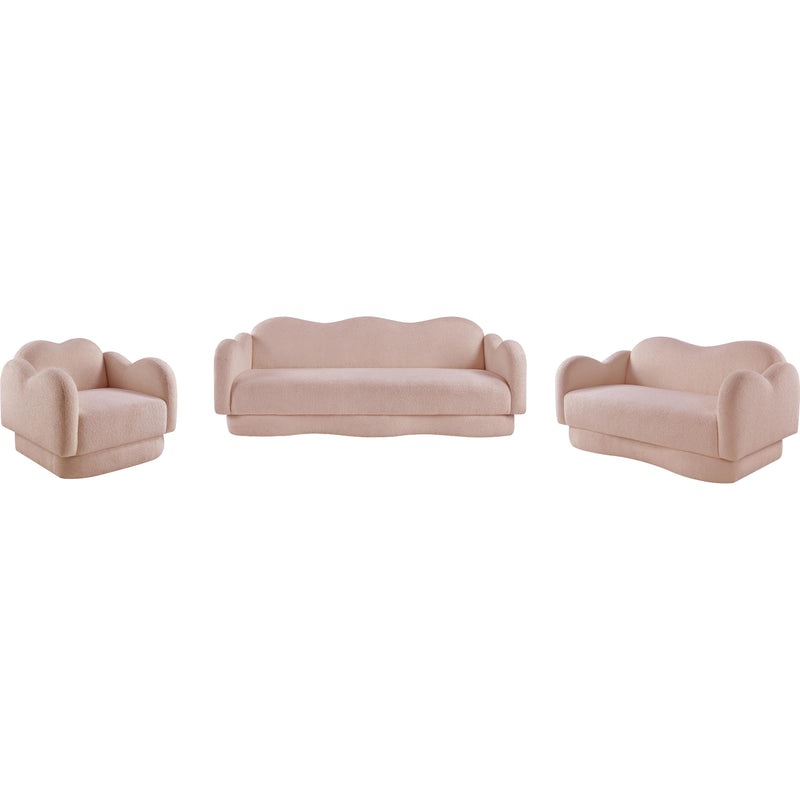 Meridian Bloom Pink Teddy Fabric Sofa IMAGE 13