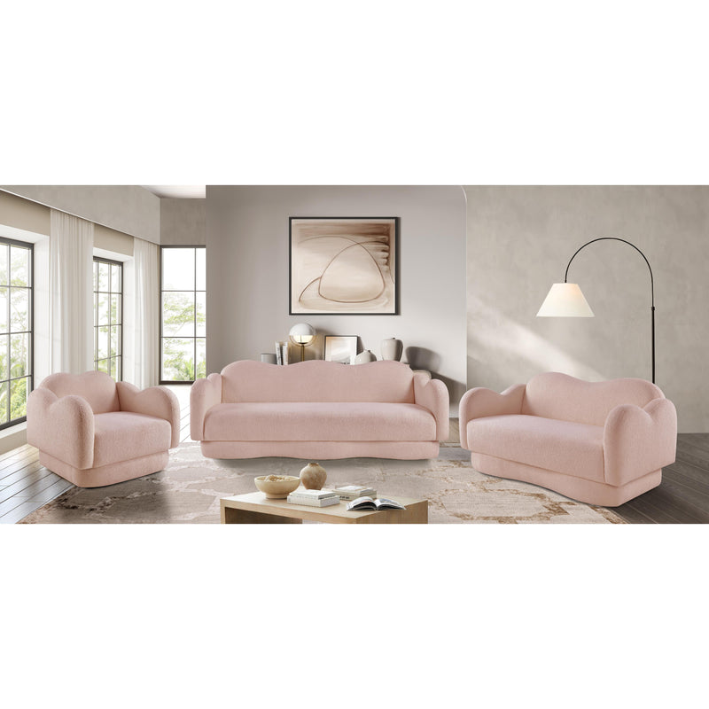 Meridian Bloom Pink Teddy Fabric Sofa IMAGE 18