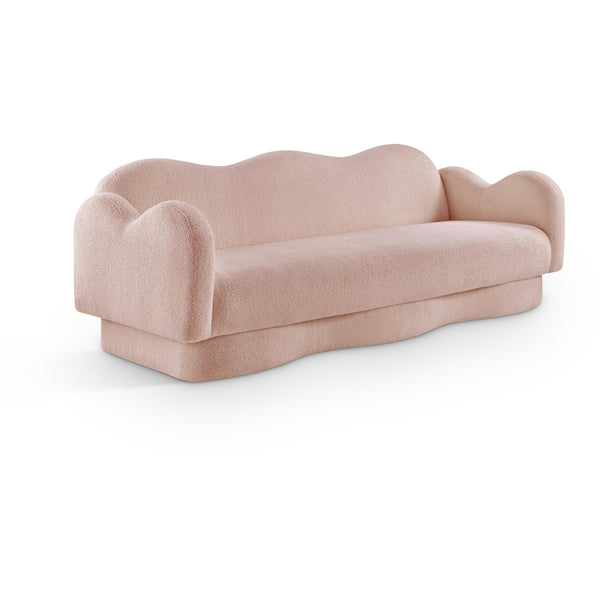 Meridian Bloom Pink Teddy Fabric Sofa IMAGE 1