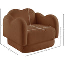 Meridian Bloom Saddle Teddy Fabric Chair IMAGE 12