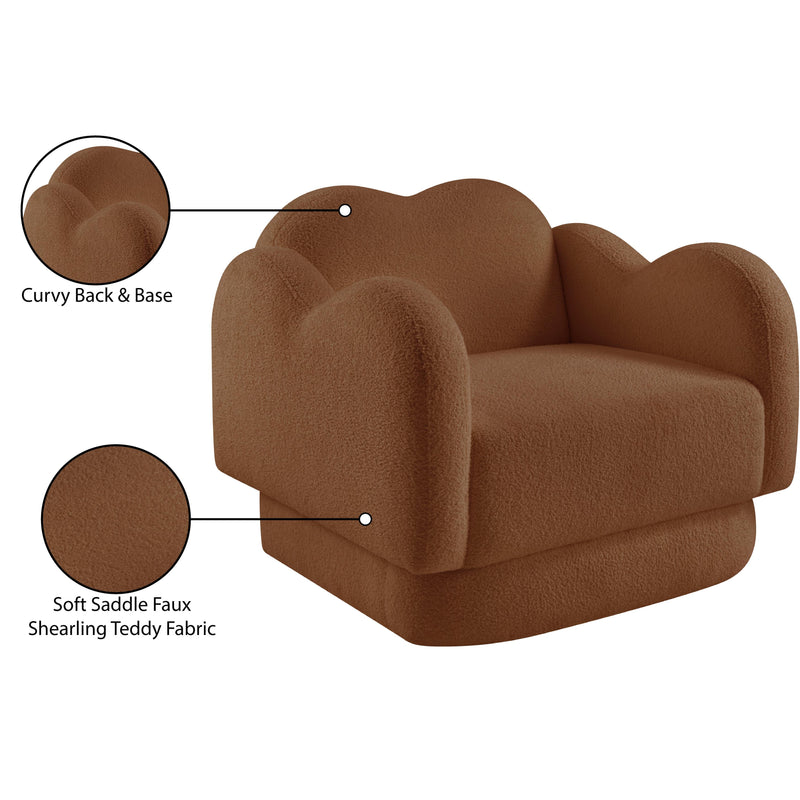 Meridian Bloom Saddle Teddy Fabric Chair IMAGE 13