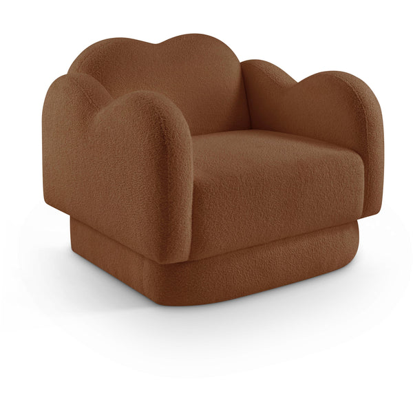 Meridian Bloom Saddle Teddy Fabric Chair IMAGE 1