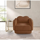Meridian Bloom Saddle Teddy Fabric Chair IMAGE 2