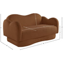  Meridian Bloom 58" Saddle Teddy Fabric Upholstered Loveseat IMAGE 14