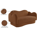  Meridian Bloom 58" Saddle Teddy Fabric Upholstered Loveseat IMAGE 15