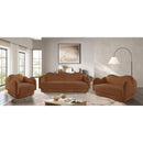  Meridian Bloom 58" Saddle Teddy Fabric Upholstered Loveseat IMAGE 16