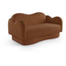  Meridian Bloom 58" Saddle Teddy Fabric Upholstered Loveseat IMAGE 1