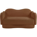  Meridian Bloom 58" Saddle Teddy Fabric Upholstered Loveseat IMAGE 3