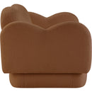  Meridian Bloom 58" Saddle Teddy Fabric Upholstered Loveseat IMAGE 4