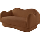  Meridian Bloom 58" Saddle Teddy Fabric Upholstered Loveseat IMAGE 7
