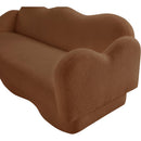  Meridian Bloom 82" Saddle Teddy Fabric Upholstered Sofa IMAGE 10