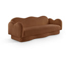  Meridian Bloom 82" Saddle Teddy Fabric Upholstered Sofa IMAGE 1