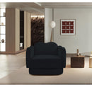  Meridian Bloom Black Velvet Upholstered Chair IMAGE 2