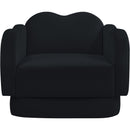  Meridian Bloom Black Velvet Upholstered Chair IMAGE 3