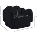 Meridian Bloom Black Velvet Upholstered Chair IMAGE 8