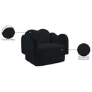  Meridian Bloom Black Velvet Upholstered Chair IMAGE 9