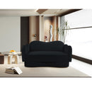  Meridian Bloom 58" Black Velvet Upholstered Loveseat IMAGE 2