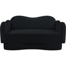  Meridian Bloom 58" Black Velvet Upholstered Loveseat IMAGE 3