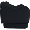  Meridian Bloom 58" Black Velvet Upholstered Loveseat IMAGE 4