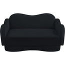  Meridian Bloom 58" Black Velvet Upholstered Loveseat IMAGE 6