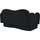  Meridian Bloom 58" Black Velvet Upholstered Loveseat IMAGE 7
