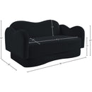  Meridian Bloom 58" Black Velvet Upholstered Loveseat IMAGE 8