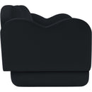  Meridian Bloom 82" Black Velvet Upholstered Sofa IMAGE 4