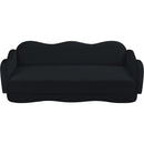  Meridian Bloom 82" Black Velvet Upholstered Sofa IMAGE 6