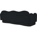  Meridian Bloom 82" Black Velvet Upholstered Sofa IMAGE 7