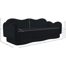  Meridian Bloom 82" Black Velvet Upholstered Sofa IMAGE 8