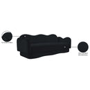  Meridian Bloom 82" Black Velvet Upholstered Sofa IMAGE 9
