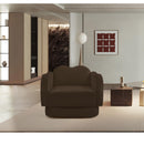  Meridian Bloom Brown Velvet Upholstered Chair IMAGE 2