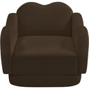  Meridian Bloom Brown Velvet Upholstered Chair IMAGE 6