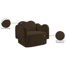  Meridian Bloom Brown Velvet Upholstered Chair IMAGE 9