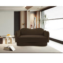  Meridian Bloom 58" Brown Velvet Upholstered Loveseat IMAGE 2