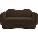  Meridian Bloom 58" Brown Velvet Upholstered Loveseat IMAGE 3