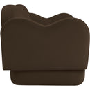  Meridian Bloom 58" Brown Velvet Upholstered Loveseat IMAGE 4