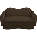  Meridian Bloom 58" Brown Velvet Upholstered Loveseat IMAGE 6