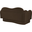  Meridian Bloom 58" Brown Velvet Upholstered Loveseat IMAGE 7