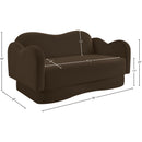  Meridian Bloom 58" Brown Velvet Upholstered Loveseat IMAGE 8