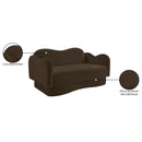  Meridian Bloom 58" Brown Velvet Upholstered Loveseat IMAGE 9