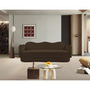  Meridian Bloom 82" Brown Velvet Upholstered Sofa IMAGE 2