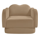  Meridian Bloom Camel Velvet Upholstered Chair IMAGE 3