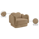  Meridian Bloom Camel Velvet Upholstered Chair IMAGE 9