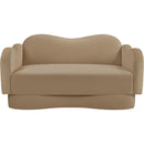  Meridian Bloom 58" Camel Velvet Upholstered Loveseat IMAGE 3