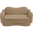  Meridian Bloom 58" Camel Velvet Upholstered Loveseat IMAGE 6